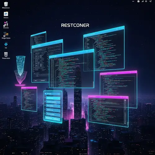 Futuristic Cyberpunk-Themed Restconer Kali Linux Interface