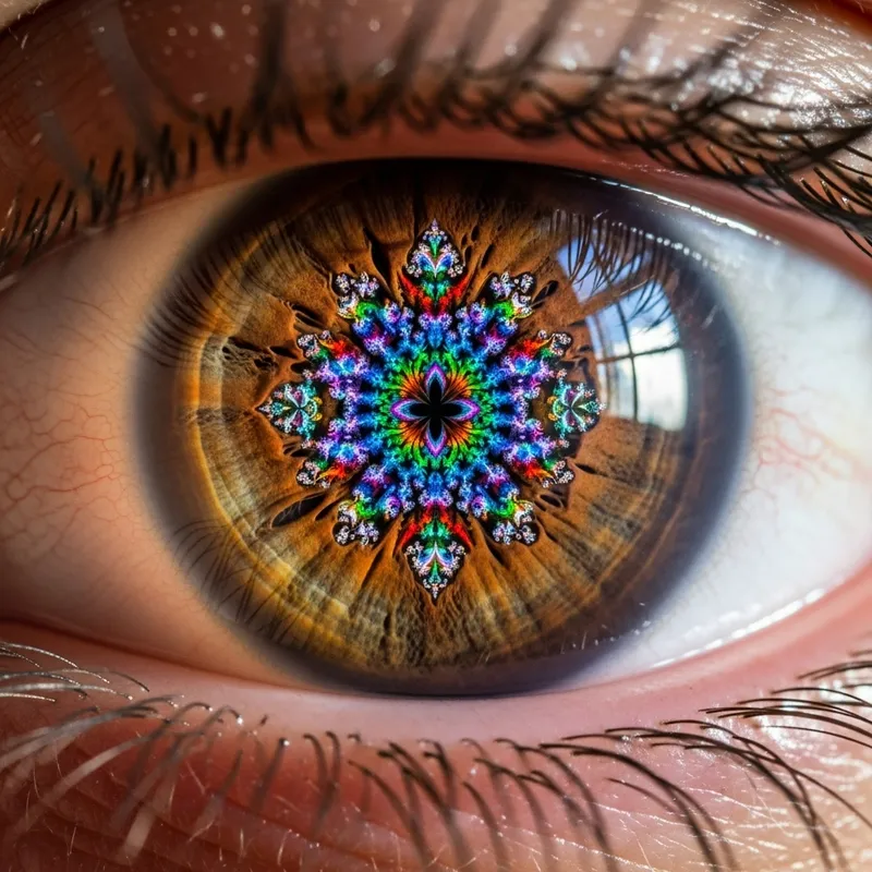 Mesmerizing Fractal Pattern in Human Eye Pupil - Stunning Visual