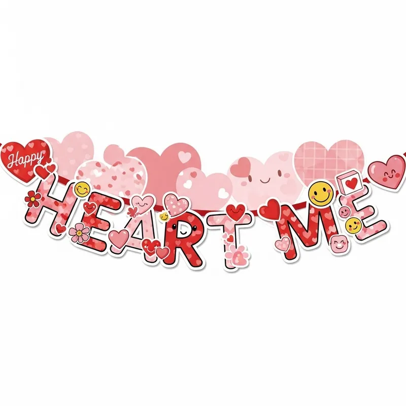 Valentine's Day Heart Stickers Banner - Celebrate Love