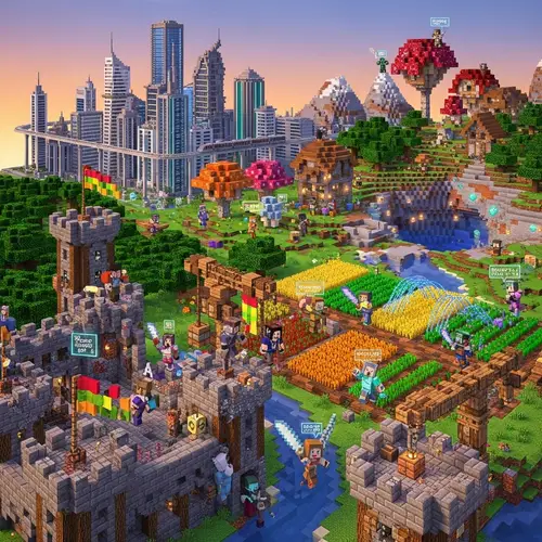 Dynamic Minecraft Server Landscape with Active Users' Creations