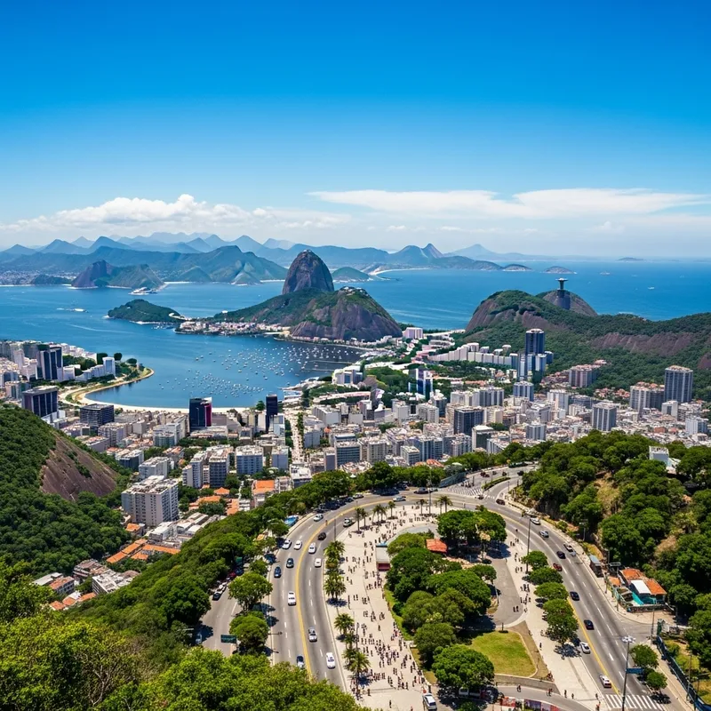 Panoramic Rio de Janeiro Cityscape View | Landmarks & Mountains