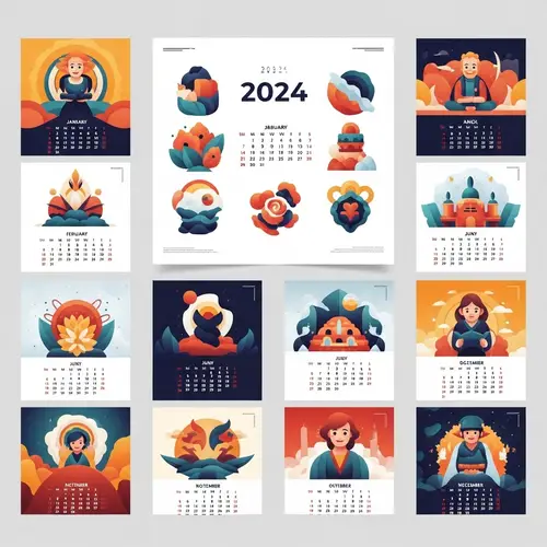 2024 Calendar: Creative Style for Each Month | Unique Visual Design
