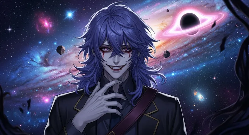 Odyssey Kayn - The Cosmic Villain Anti-Hero with Big Blue-Purple Hair