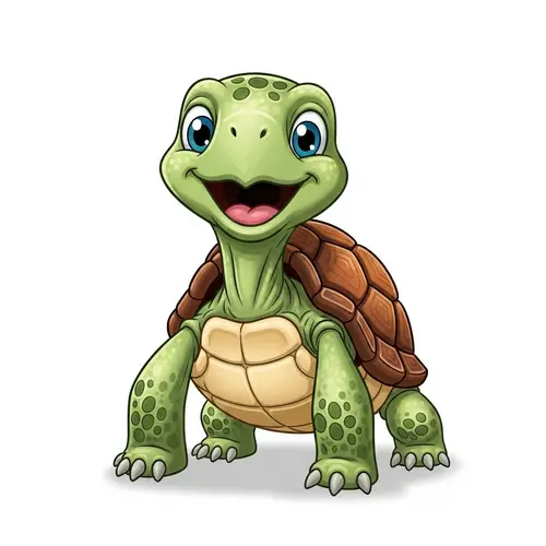 Cheerful Turtle Smiling - Happy Tortuga Image