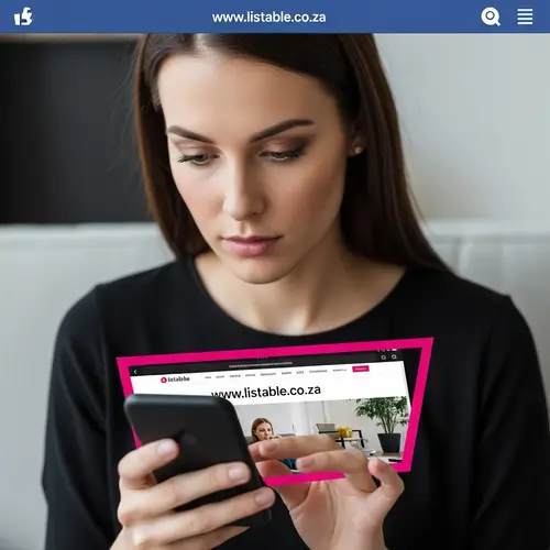 Beautiful Brunette Woman Engrossed in Phone | Listable.co.za