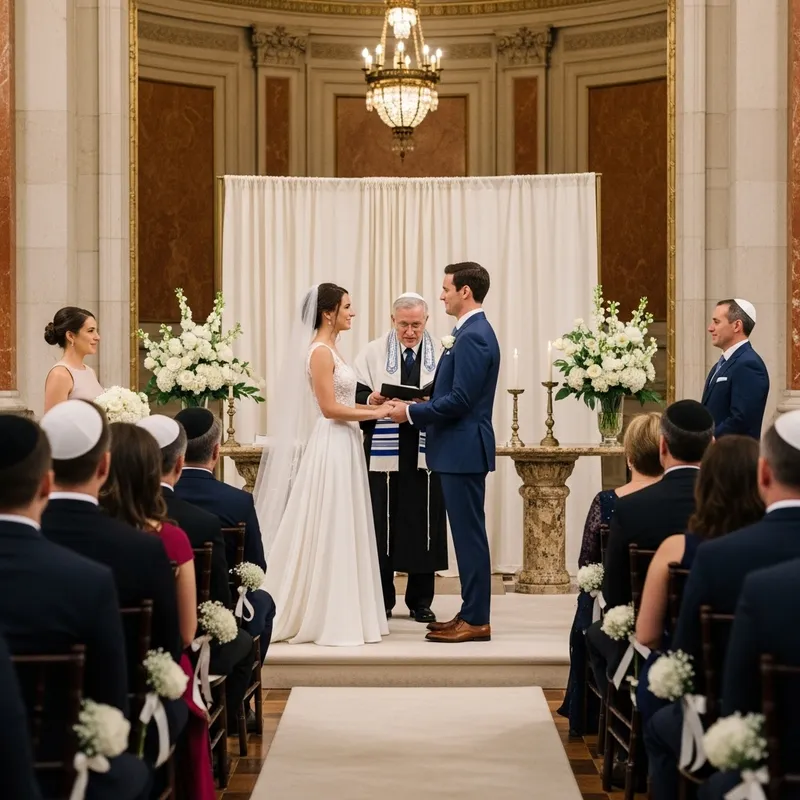 Majestic Wedding Scene at Temple Emanu-El