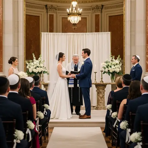 Wedding Ceremony at Temple Emanu-El in New York