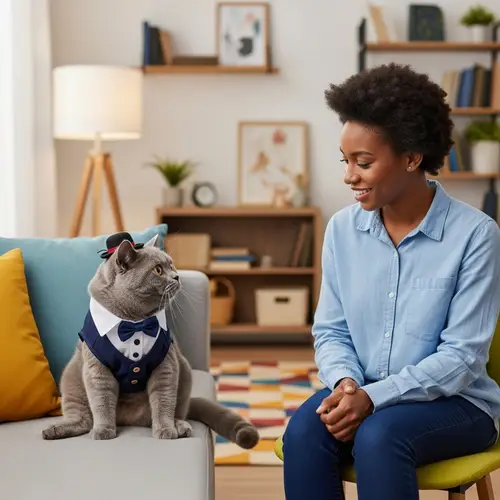 Talking Cat: British Shorthair in a Cozy Home