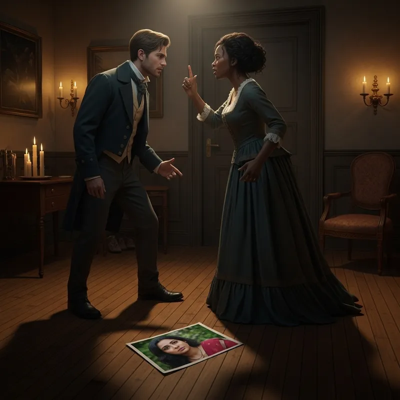 Dramatic Scene of Infidelity: Tension, Mistrust, Regret