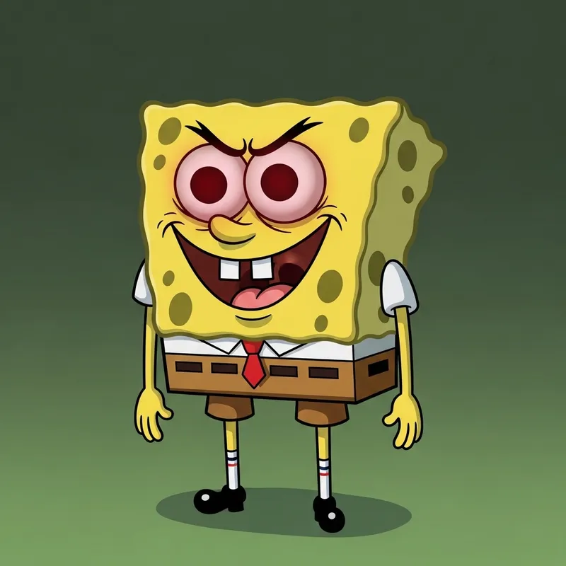 Sinister SpongeBob: Eerie & Evil Cartoon Character Sinister SpongeBob: Eerie & Evil Cartoon Character
