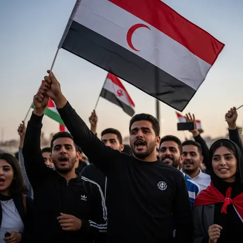 Passionate Middle-Eastern Patriotism: Proudly Waving National Flag