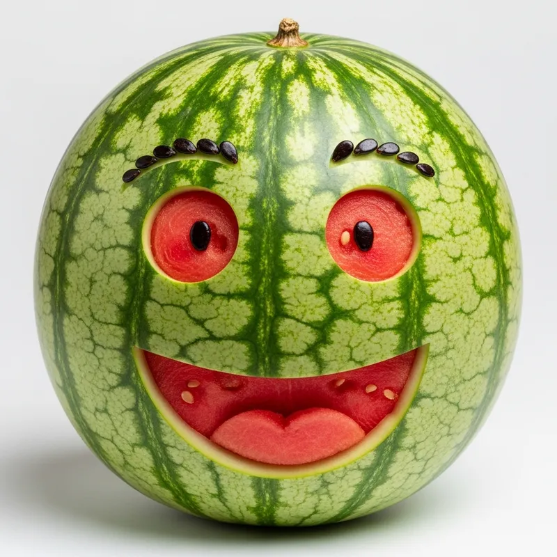 Watermelon Face: Playful Fruit Art