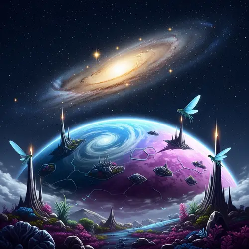 Extraterrestrial Scene in Distant Galaxy | Twinkling Stars & Alien Planet