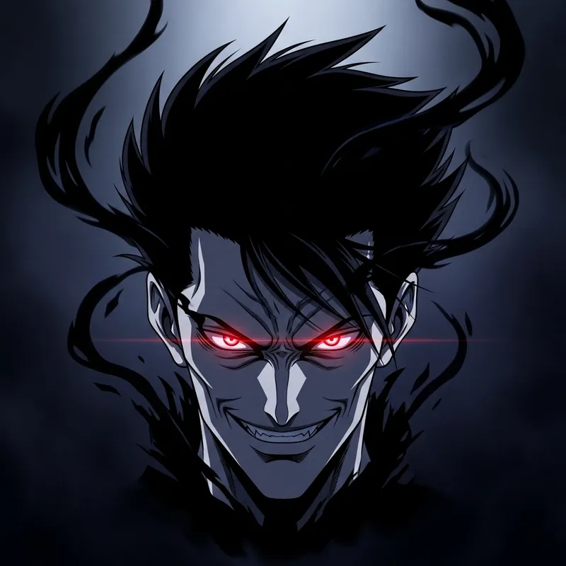 Evil Anime Character in Dark Style