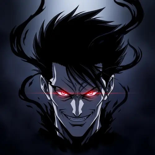Evil Anime Character in Dark Style