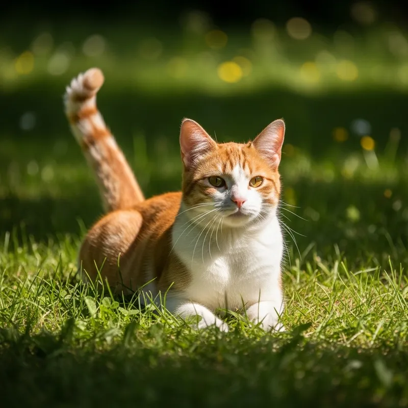 Charming Outdoor Cat Enjoying Sunlight Charming Outdoor Cat Enjoying Sunlight