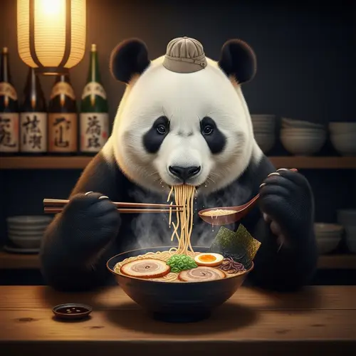 Panda Eating Ramen - Cute Animal Moments