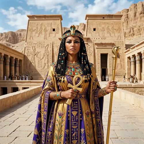 Cleopatra: Ancient Egypt's Powerful Ruler in Royal Robes