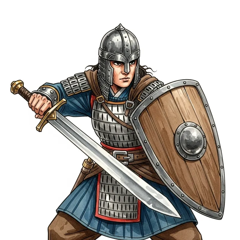 Intense Warrior Watercolor | Radiating Confidence & Strength