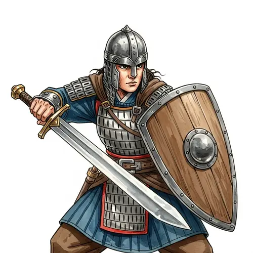 Intense Warrior Watercolor Art | Strong Battle Scene