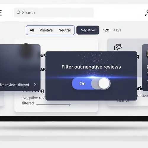 Magical Negative Review Filtering Option | Elegant Screen Interface