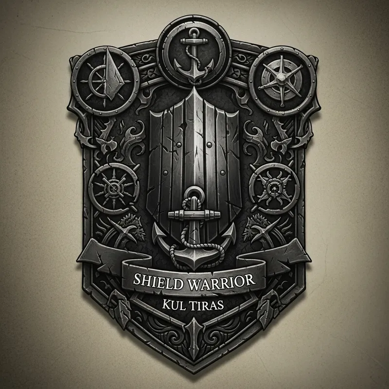 Intricately Designed Shield Warrior Badge | Dark Fantasy Kul Tiras