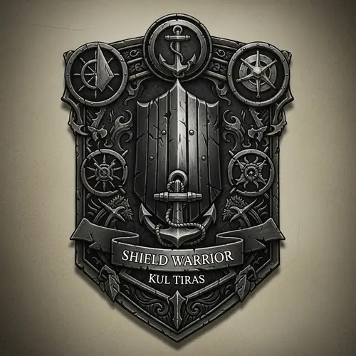 Kul Tiras Shield Warrior Class Badge | Dark Fantasy Design