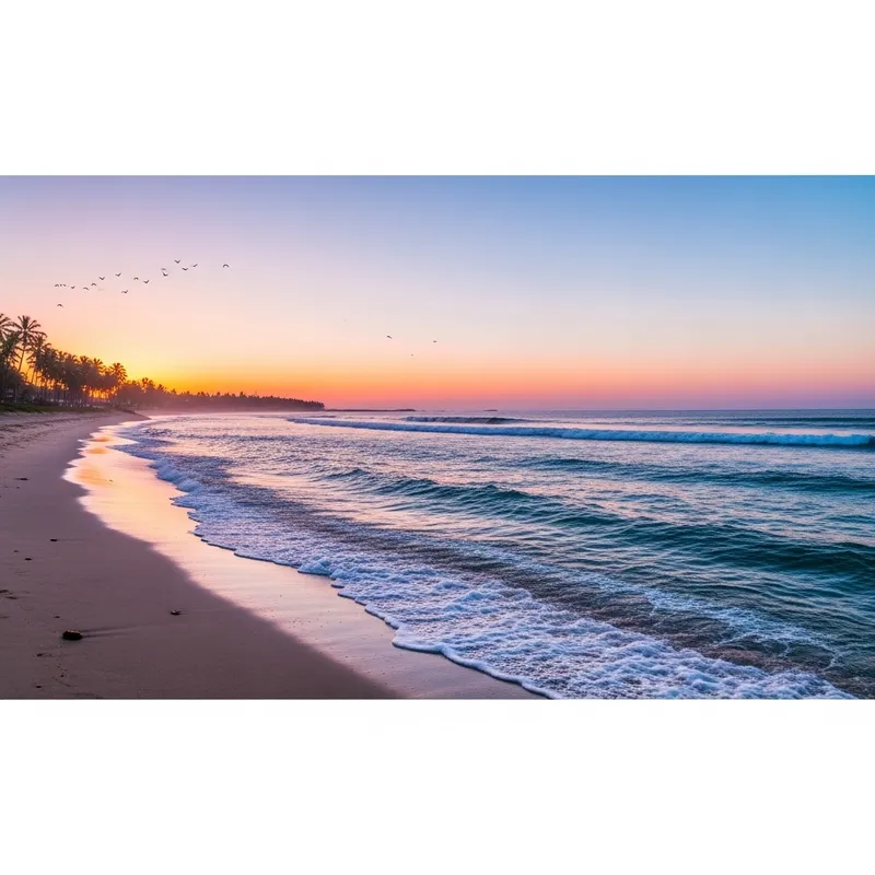 Serene Beach Sunset | Soft Pastel Colors, Pink & Orange Hues