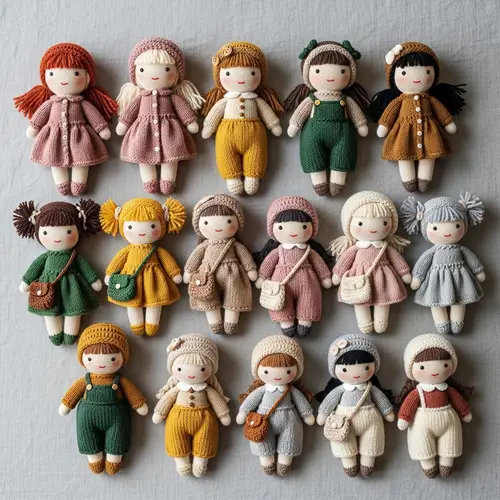 Handmade Knitted Dolls - Unique Vintage Creations