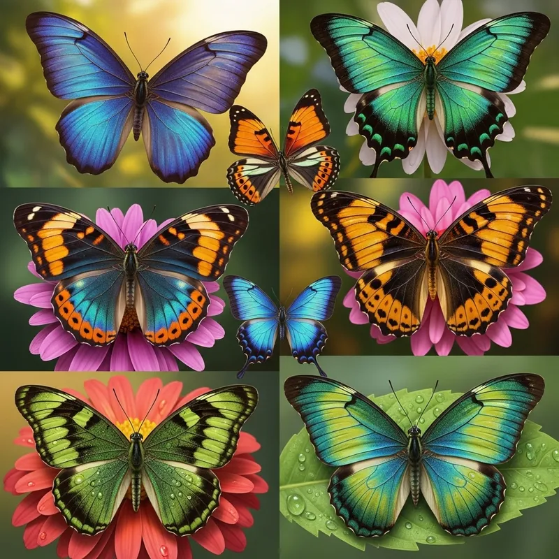 Vividly Colored Butterfly Images Collection