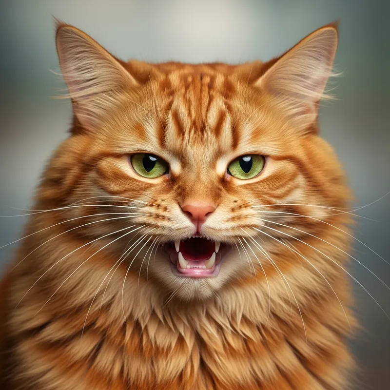 Fierce Ginger Cat - A Portrait of Anger and Passion