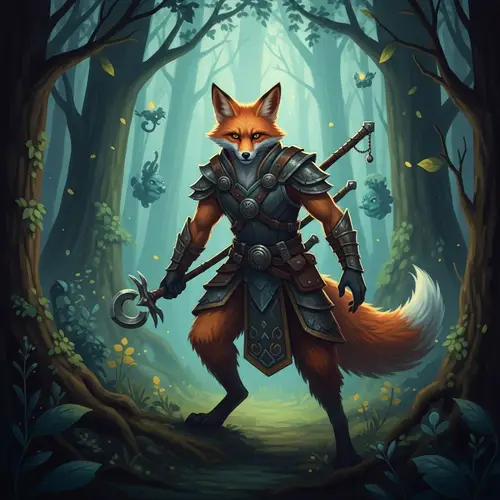Mythical Fox-Man in a Mystical Forest