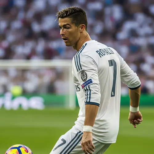 Real Madrid CF Player #7 - Short Blond Hair, Beard, Mustache