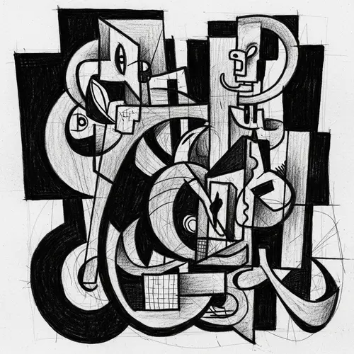 Black and White Art in the Style of Oksana Viktorova