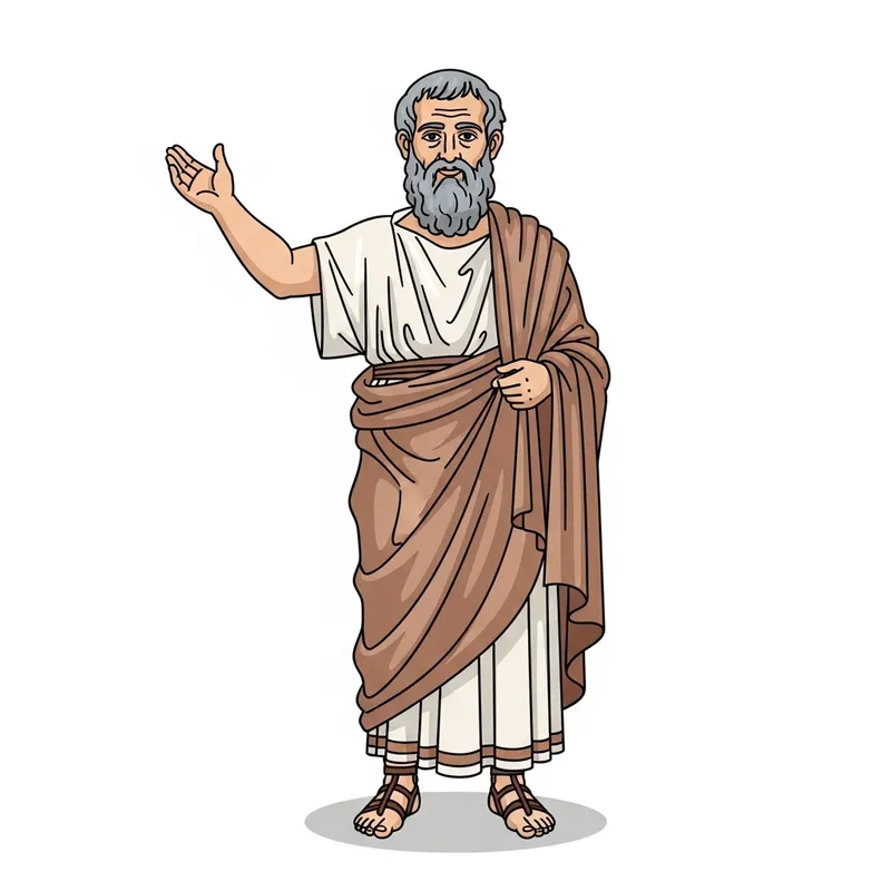 Pythagoras, Ancient Greek Philosopher with Raised Arm