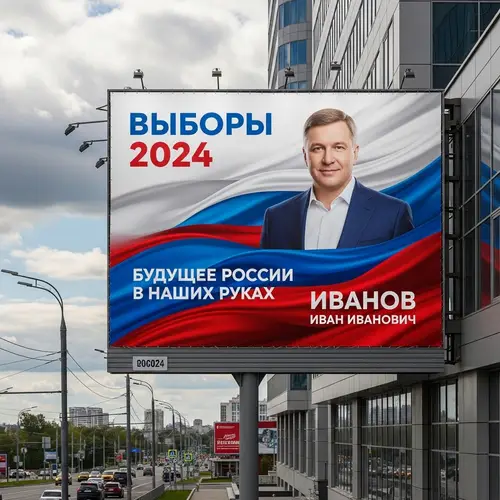 2024 Russian Federation Political Leader Election Billboard