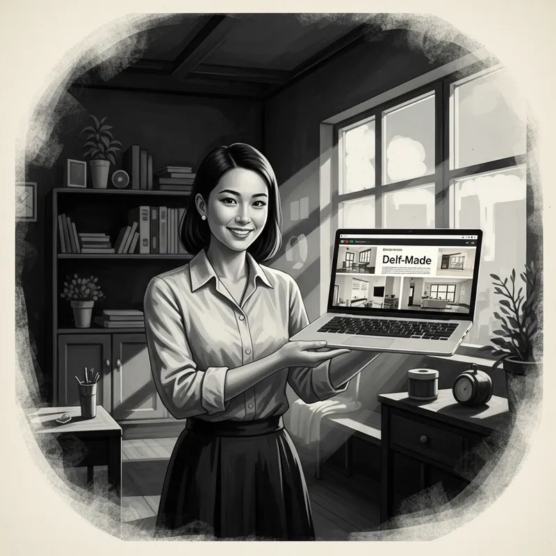 Positive Interior Designer in Vintage Black-and-White Poster