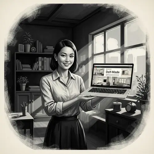 Vintage Black and White Digital Painting | Interior Designer Portfolio