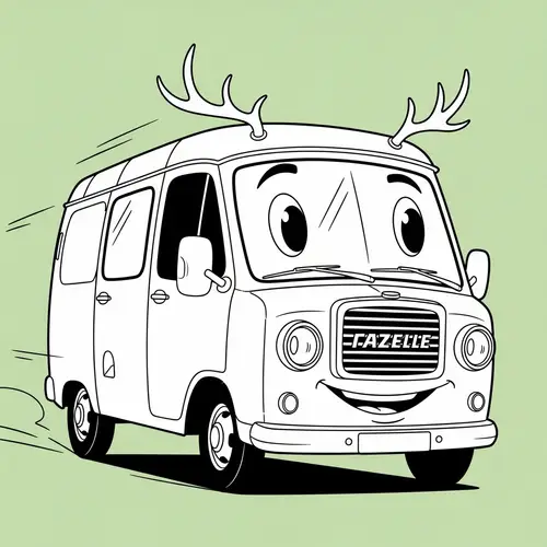 Personified GAZelle Van - Vintage Cartoon Style Design