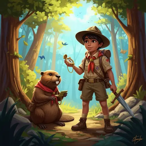 Adventure Awaits: Young Beaver Scout in Nature