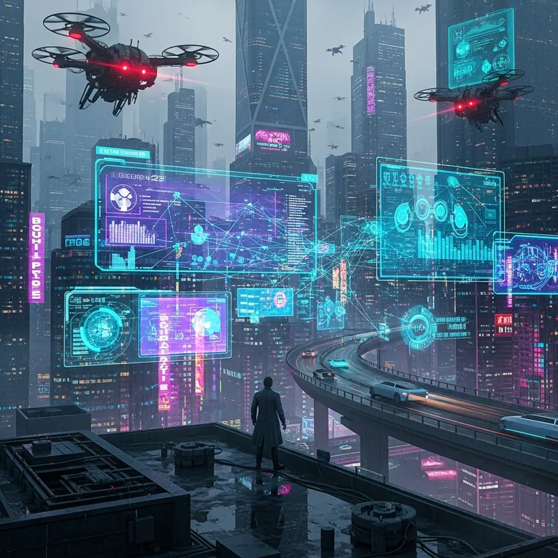 AI Trends in Cyberpunk Style | Futuristic Technology Scene