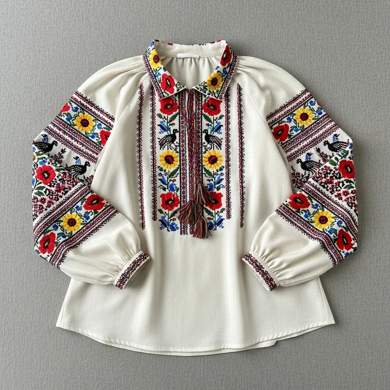 Abstract Ukrainian Embroidered Shirt | New Style & Trend