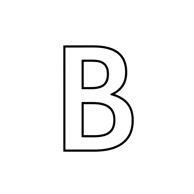 Elegant Black & White Capital Letter B Drawing