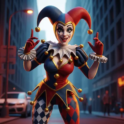Harley Quinn 3D Rendering with Vibrant Colors in 4K Resolution