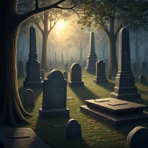 Tranquil Cemetery at Sunset: A Solitary Sanctuary of Silence