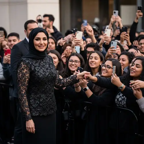 Accomplished Middle-Eastern Woman Adored by Diverse Crowd