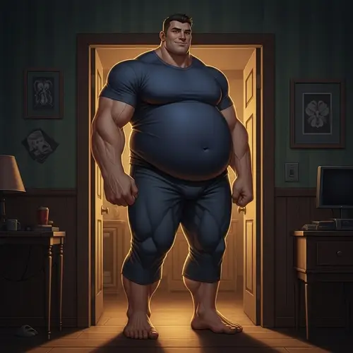 Friendly Giant Art Style Realism with Muscular Physique