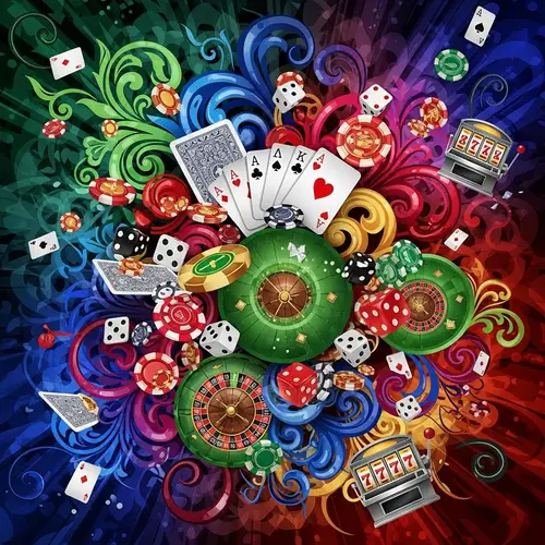 Vibrant Casino Art | Abstract Composition in Bright Colors