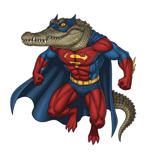 Crocodile Superhero Fusion | Dynamic Heroic Character Design