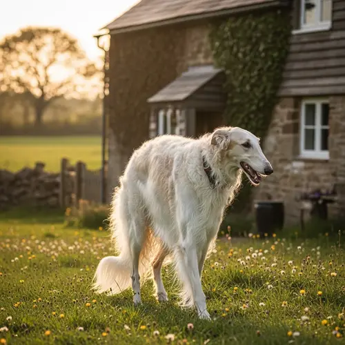 Cottagecore Furry Female Borzoi Dog | Idyllic Rural Life